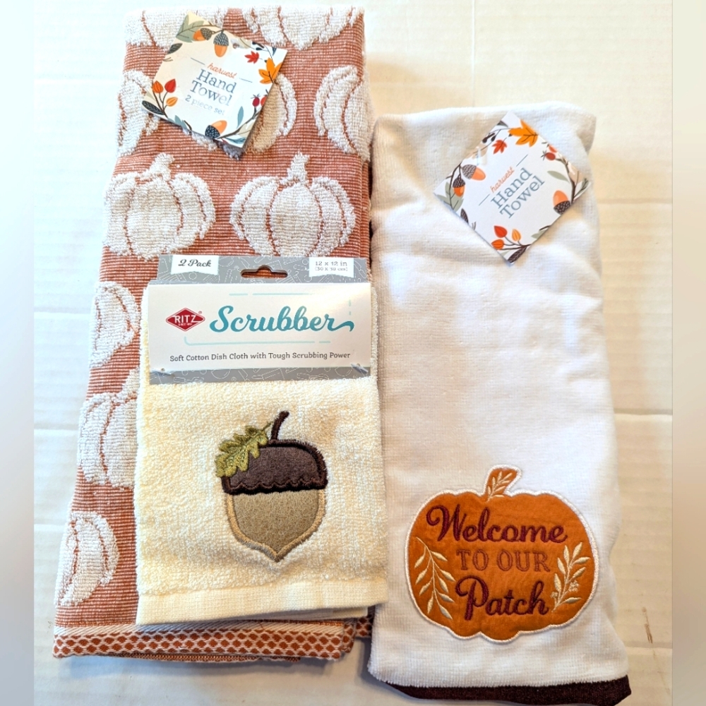 Autumn Kitchen Towel Set Lot Of 3 BNWT